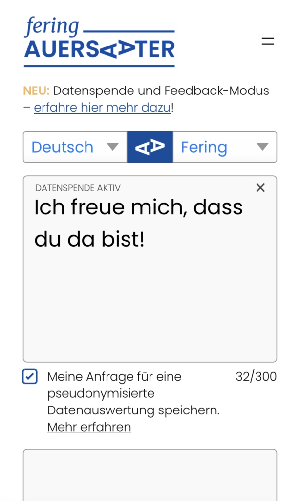 Bildschirmaufnahme, die zeigt, die die Datenspende aktiviert ist.